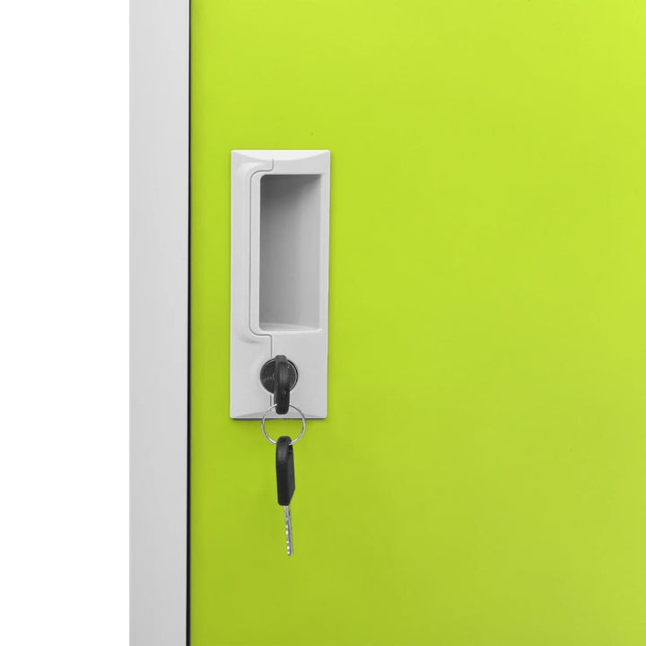 Lockerkasten 5 st 90x45x92,5 cm staal lichtgrijs en groen - Griffin Retail