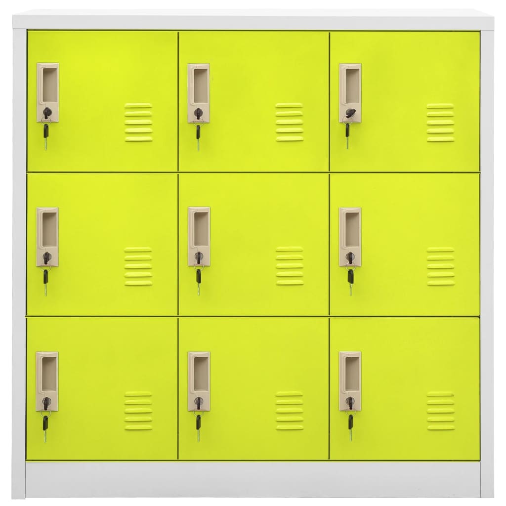 Lockerkasten 5 st 90x45x92,5 cm staal lichtgrijs en groen - Griffin Retail