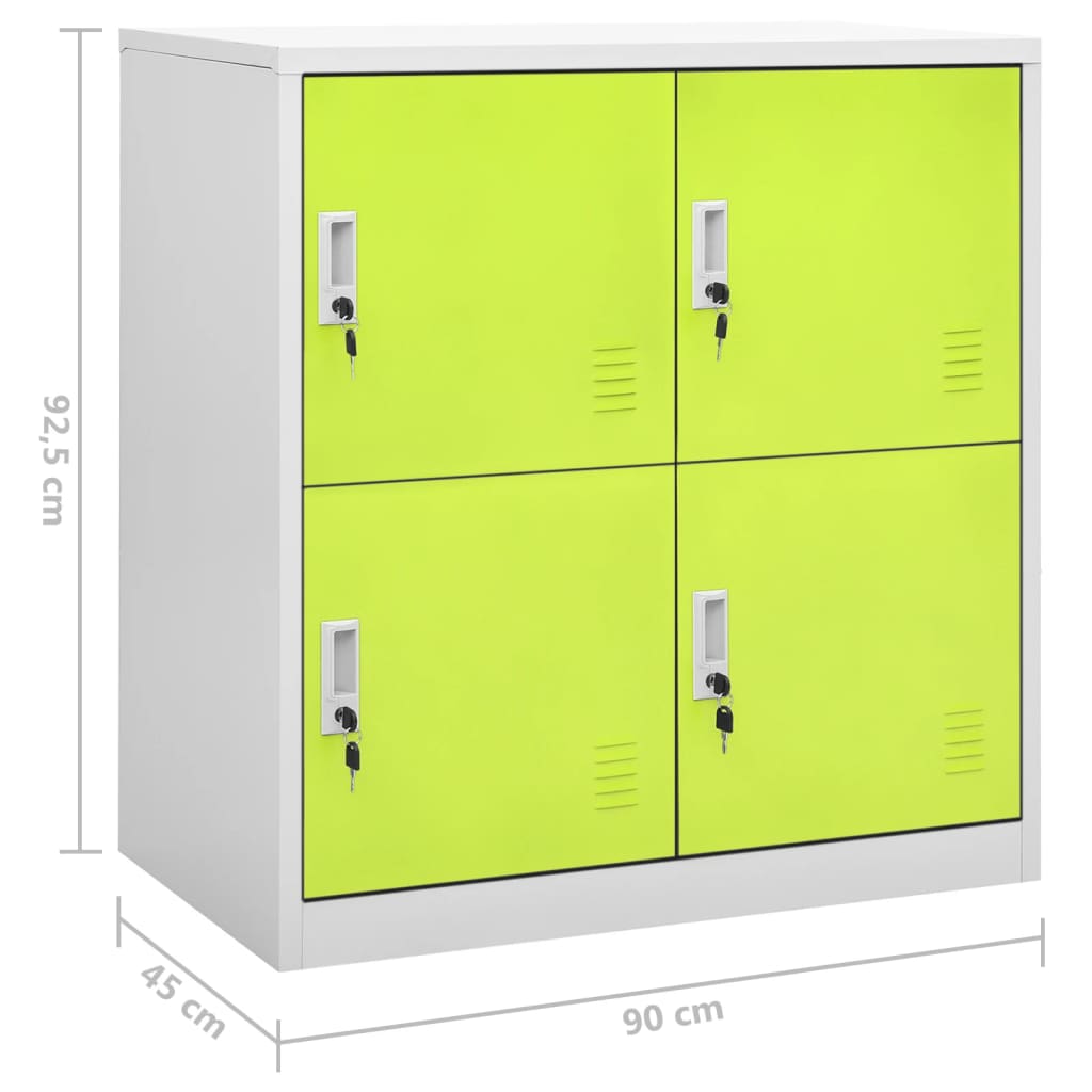 Lockerkasten 5 st 90x45x92,5 cm staal lichtgrijs en groen - Griffin Retail