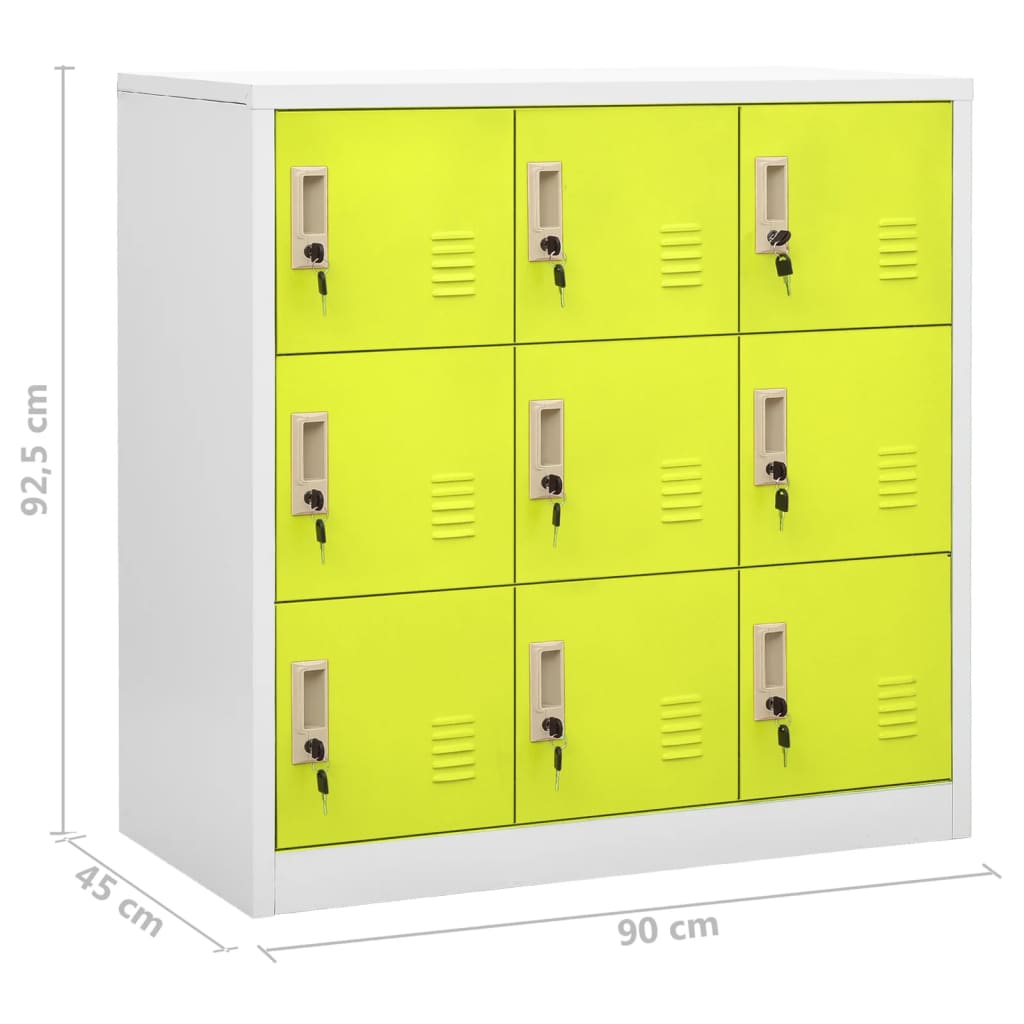 Lockerkasten 5 st 90x45x92,5 cm staal lichtgrijs en groen - Griffin Retail