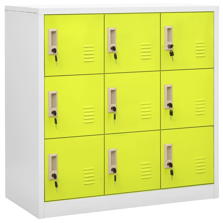 Lockerkasten 5 st 90x45x92,5 cm staal lichtgrijs en groen - Griffin Retail