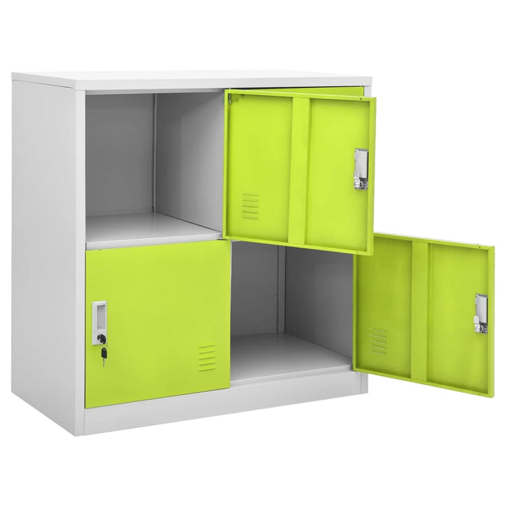 Lockerkasten 5 st 90x45x92,5 cm staal lichtgrijs en groen - Griffin Retail