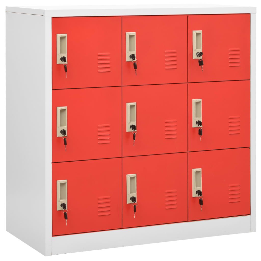 Lockerkasten 5 st 90x45x92,5 cm staal lichtgrijs en rood - Griffin Retail