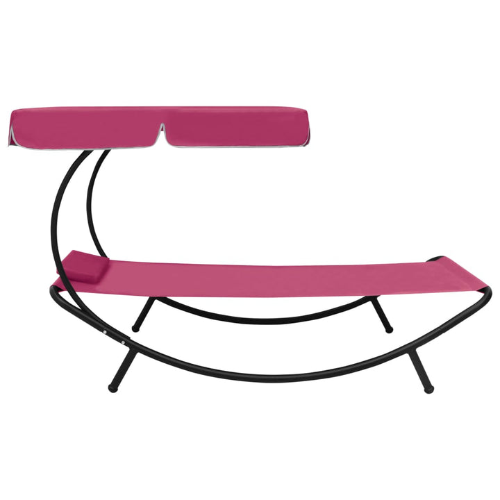 Loungebed met luifel en kussen roze - Griffin Retail