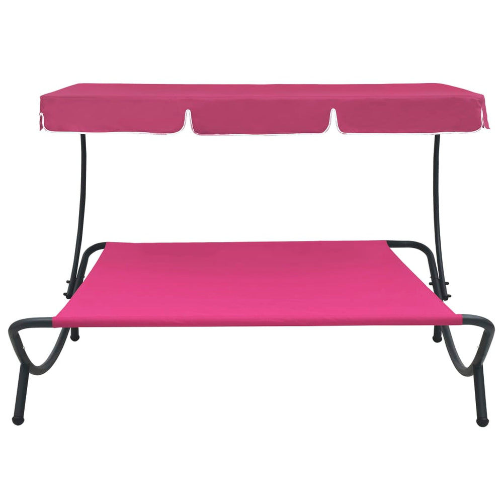 Loungebed met luifel roze - Griffin Retail