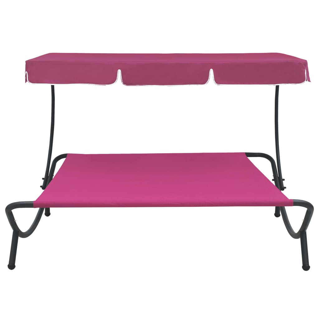 Loungebed met luifel roze - Griffin Retail