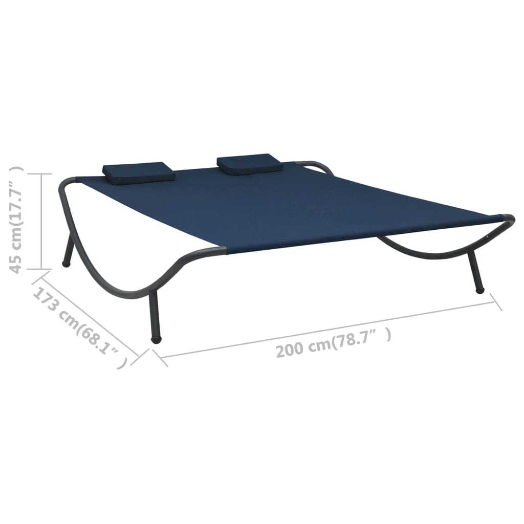 Loungebed stof blauw - Griffin Retail