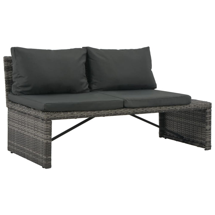 Loungeset met kussens 3-delig poly rattan grijs - Griffin Retail