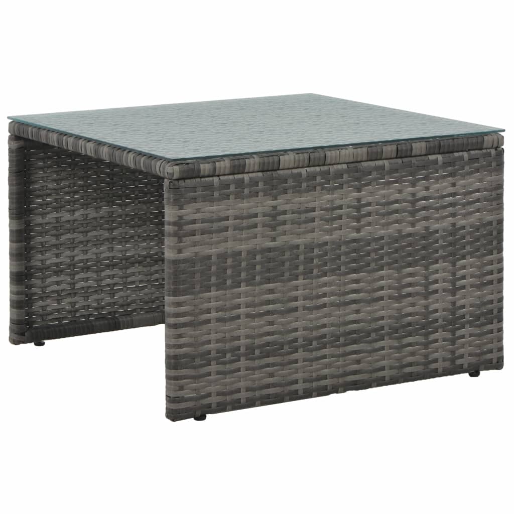 Loungeset met kussens 3-delig poly rattan grijs - Griffin Retail