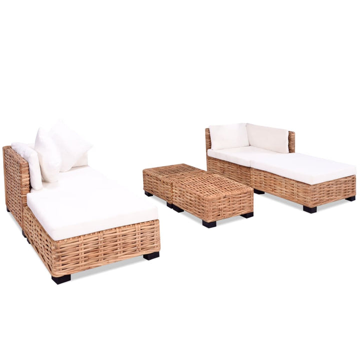 Loungeset natuurlijk rattan 16-delig - Griffin Retail