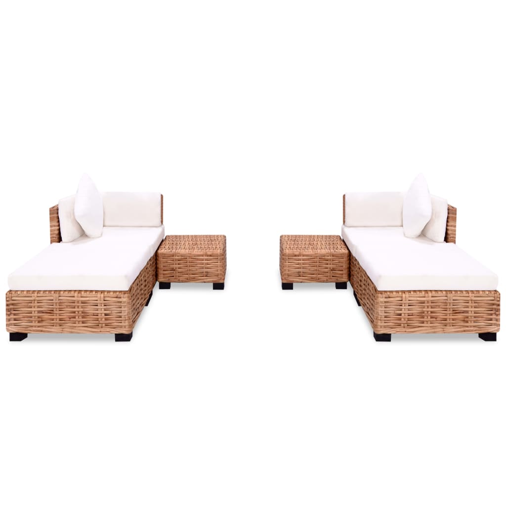 Loungeset natuurlijk rattan 16-delig - Griffin Retail