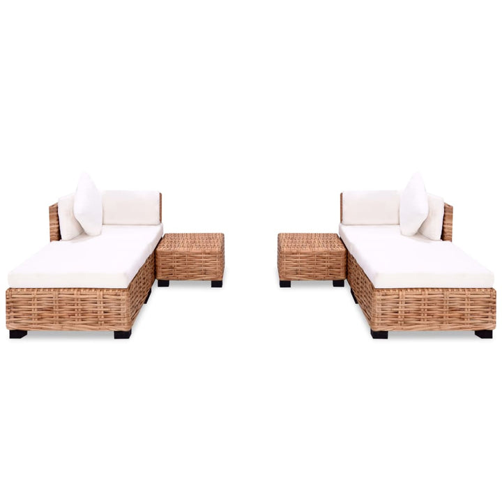 Loungeset natuurlijk rattan 16-delig - Griffin Retail