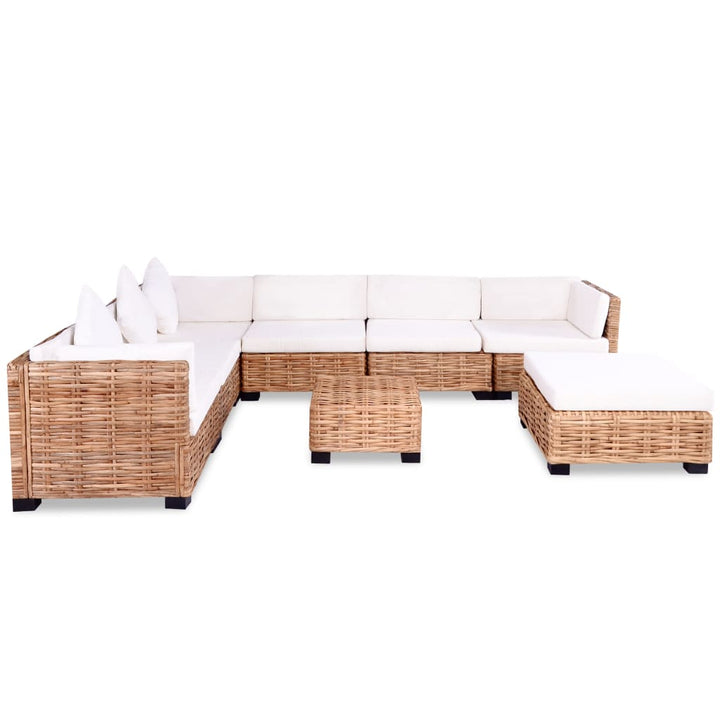 Loungeset natuurlijk rattan 27-delig - Griffin Retail