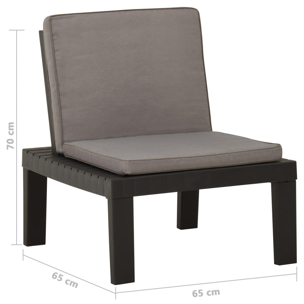 Loungestoel met kussen kunststof grijs - Griffin Retail