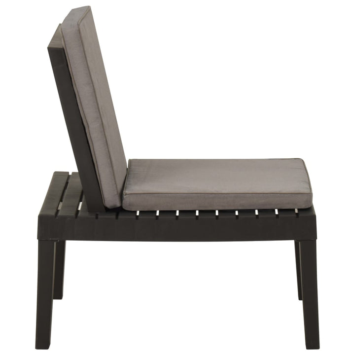 Loungestoel met kussen kunststof grijs - Griffin Retail