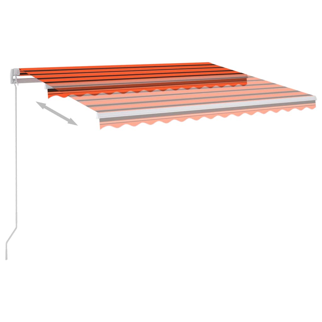 Luifel automatisch met LED windsensor 300x250 cm oranje bruin - Griffin Retail