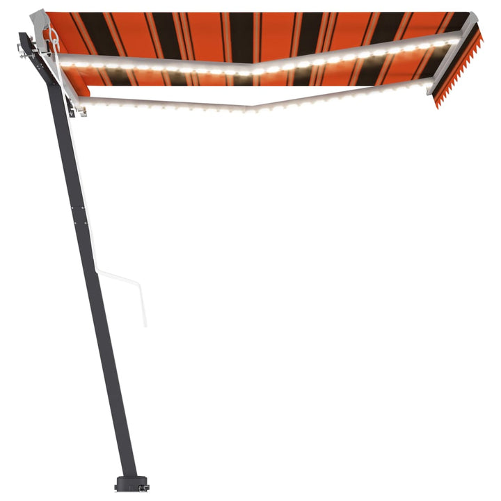 Luifel automatisch met LED windsensor 350x250 cm oranje bruin - Griffin Retail