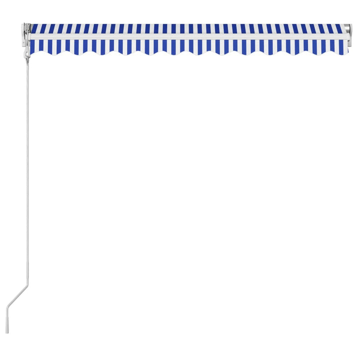 Luifel automatisch uittrekbaar 350x250 cm blauw en wit - Griffin Retail