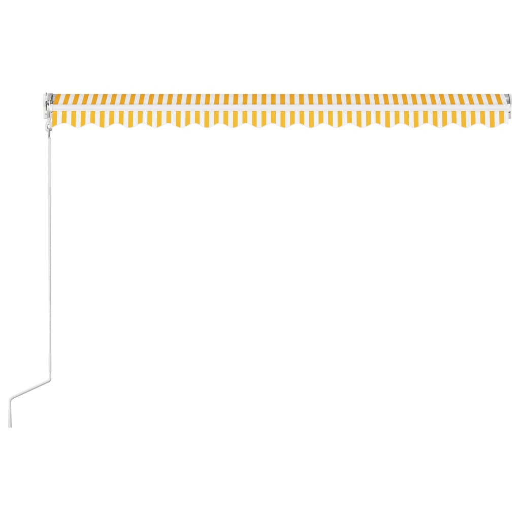 Luifel automatisch uittrekbaar 400x300 cm geel en wit - Griffin Retail