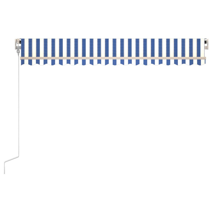 Luifel automatisch uittrekbaar 450x350 cm blauw en wit - Griffin Retail