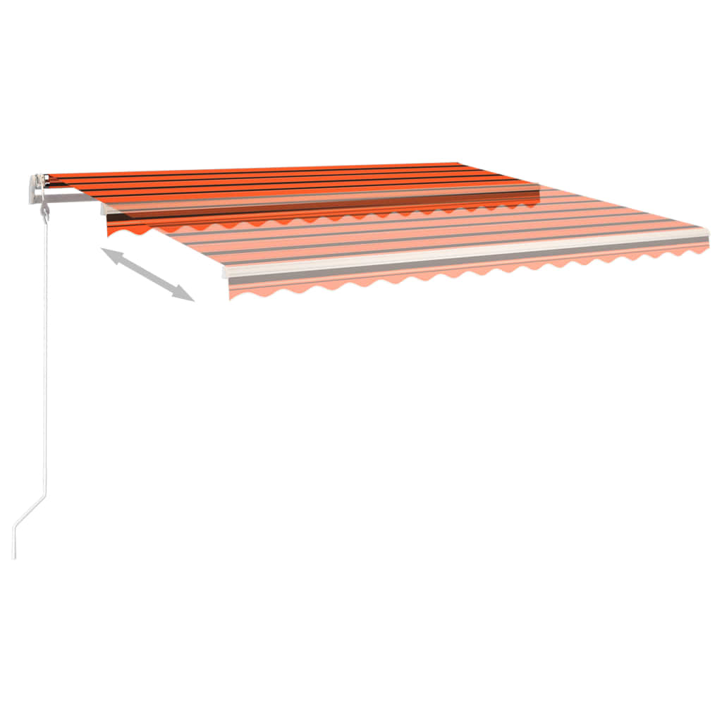 Luifel automatisch uittrekbaar met palen 4,5x3 m oranje bruin - Griffin Retail