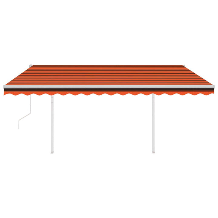 Luifel automatisch uittrekbaar met palen 4,5x3 m oranje bruin - Griffin Retail