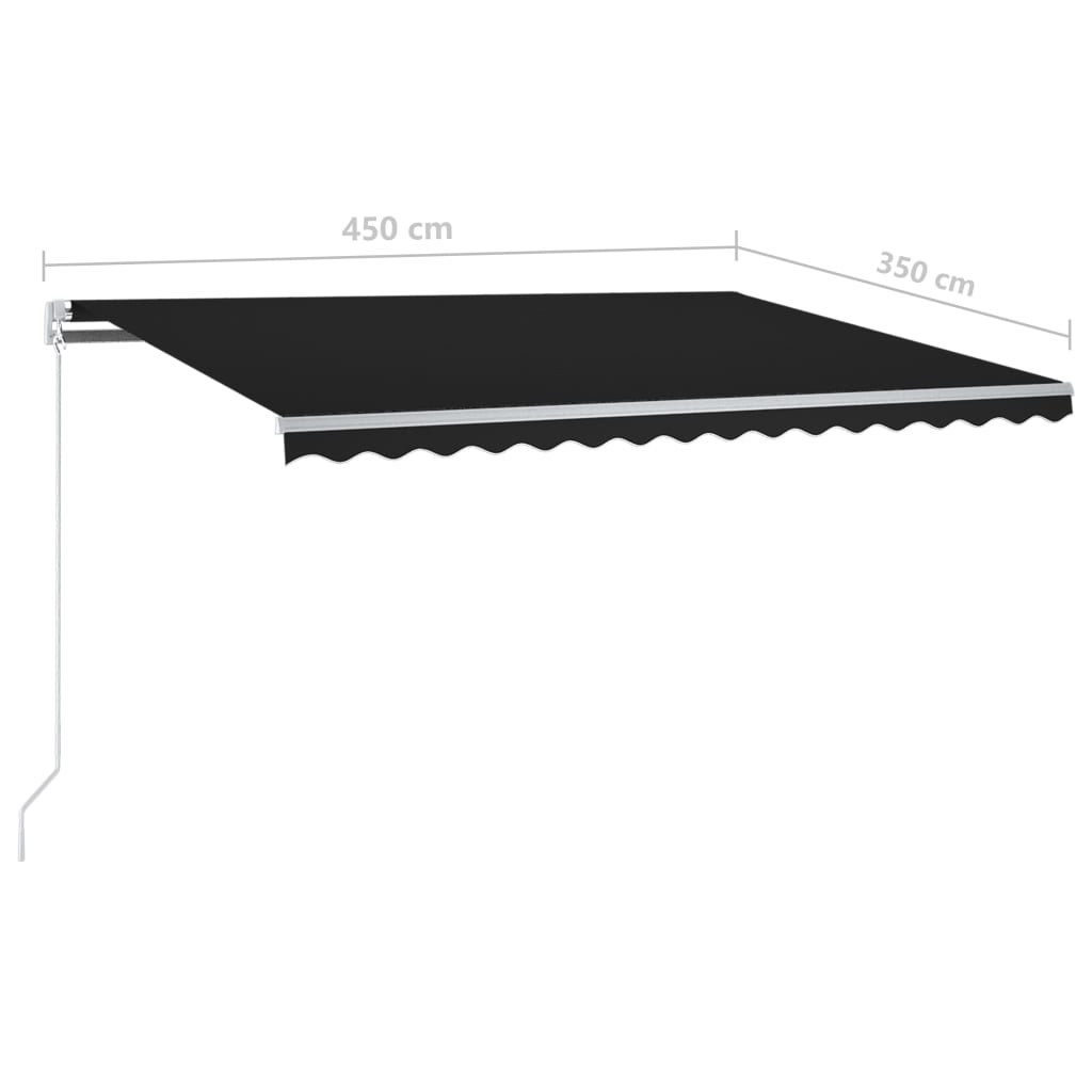 Luifel automatisch uittrekbaar met palen 4,5x3,5 m antracietkleurig - Griffin Retail