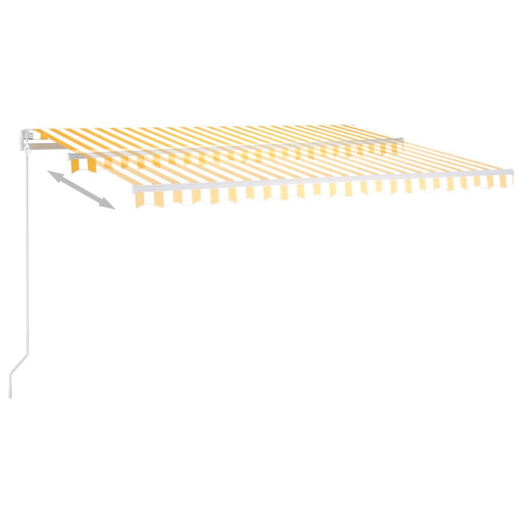 Luifel automatisch uittrekbaar met palen 4x3 m geel en wit - Griffin Retail