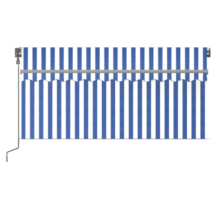Luifel automatisch uittrekbaar met rolgordijn 3x2,5 m blauw wit - Griffin Retail
