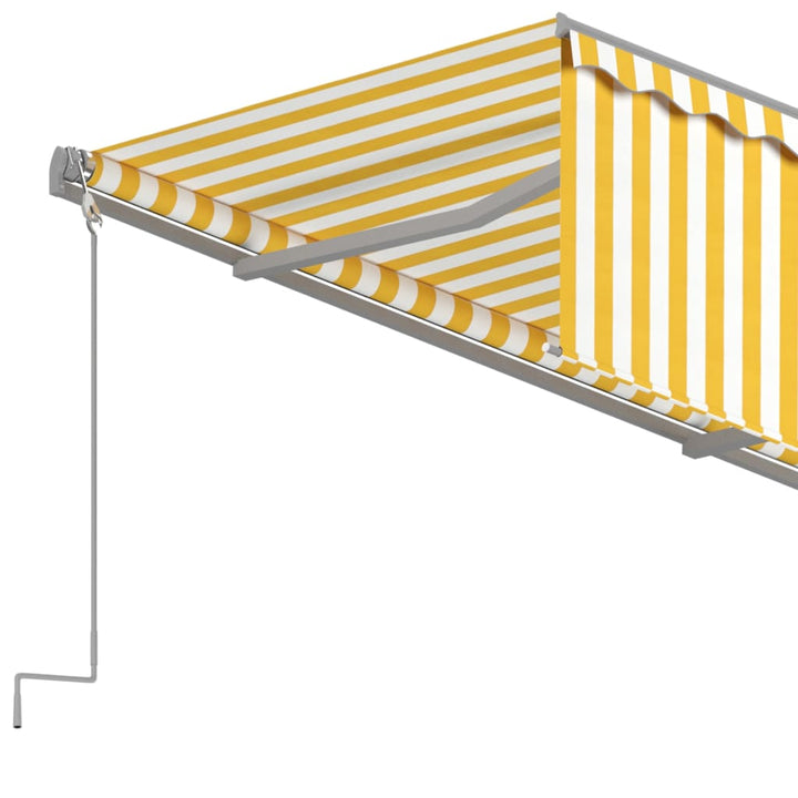 Luifel automatisch uittrekbaar met rolgordijn 3x2,5 m geel wit - Griffin Retail
