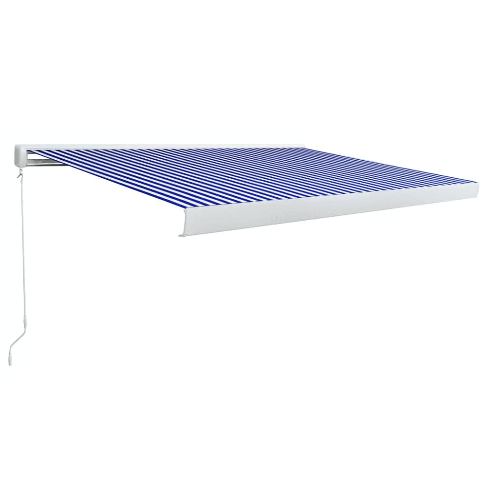 Luifel handmatig 400x300 cm blauw en wit - Griffin Retail