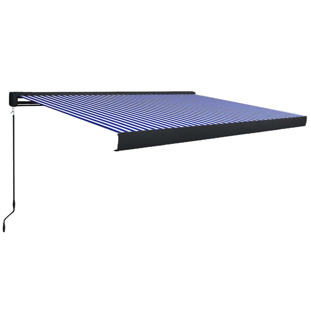 Luifel handmatig 400x300 cm blauw en wit - Griffin Retail