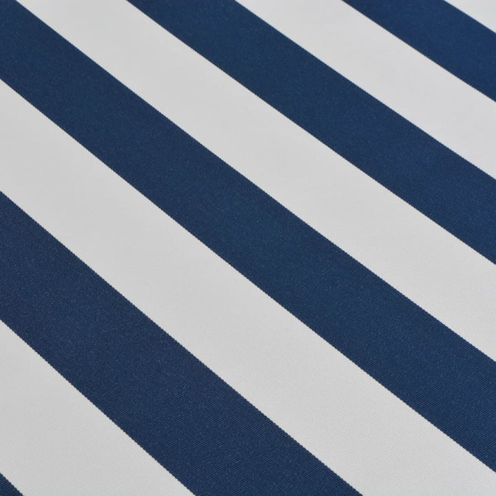 Luifel handmatig uitschuifbaar 500 cm blauw en wit - Griffin Retail