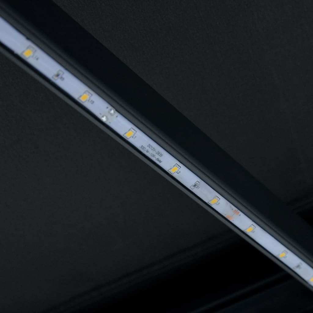 Luifel handmatig uitschuifbaar met LED 300x250 cm antraciet - Griffin Retail