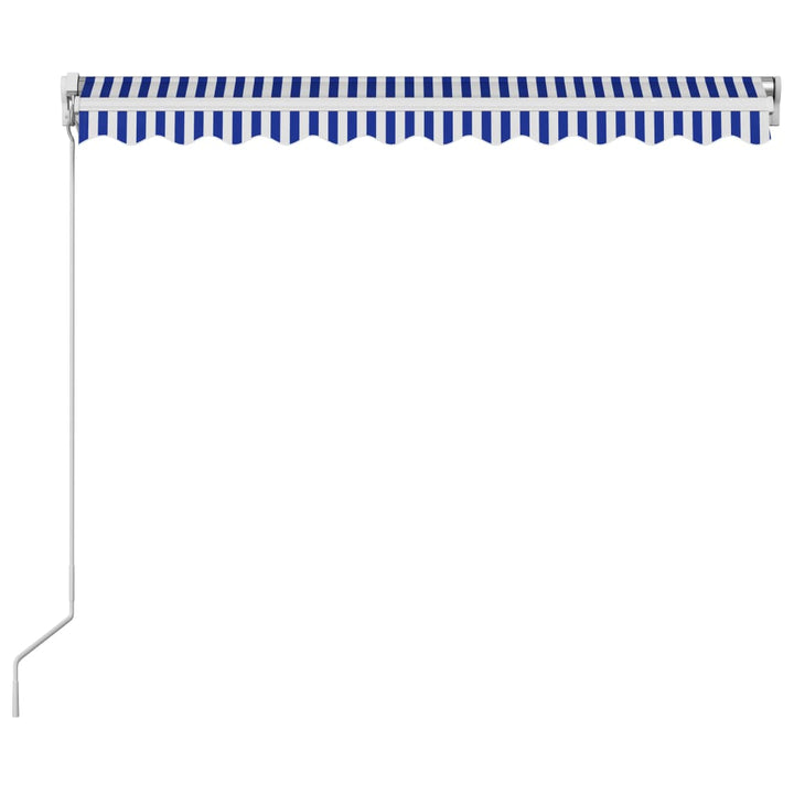 Luifel handmatig uittrekbaar 300x250 cm blauw en wit - Griffin Retail
