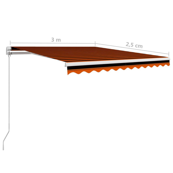 Luifel handmatig uittrekbaar 300x250 cm oranje en bruin - Griffin Retail