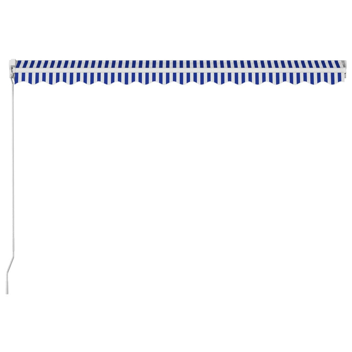 Luifel handmatig uittrekbaar 400x300 cm blauw en wit - Griffin Retail