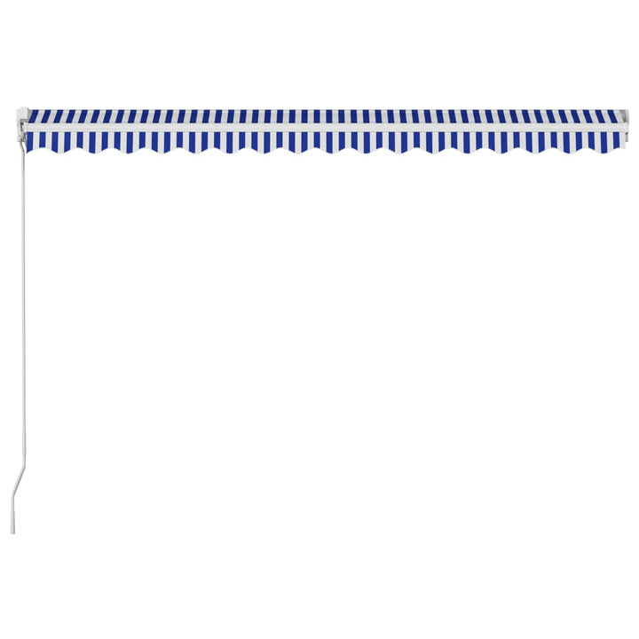 Luifel handmatig uittrekbaar 450x300 cm blauw en wit - Griffin Retail