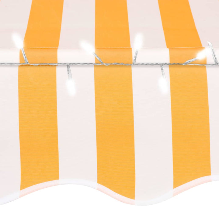 Luifel handmatig uittrekbaar met LED 150 cm wit en oranje - Griffin Retail