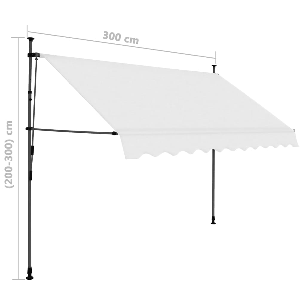 Luifel handmatig uittrekbaar met LED 300 cm crème - Griffin Retail