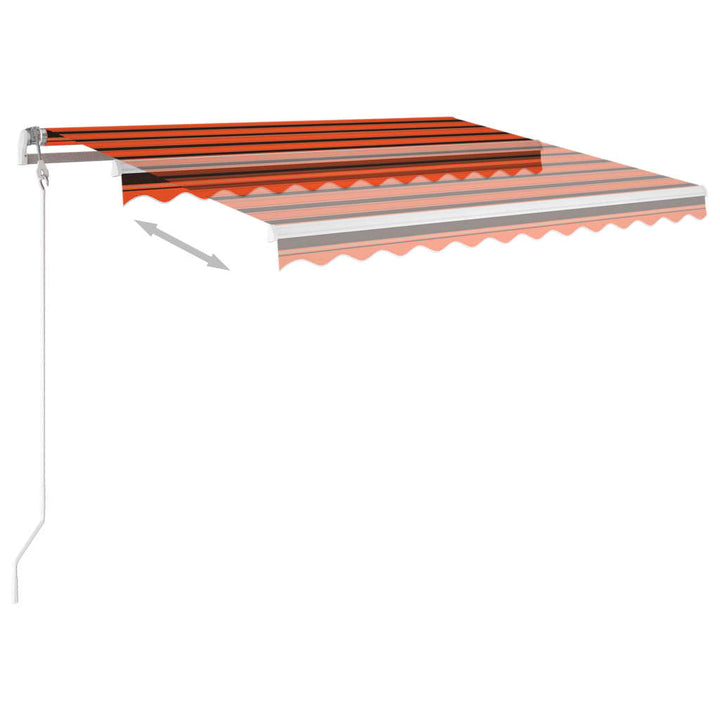 Luifel handmatig uittrekbaar met LED 300x250 cm oranje en bruin - Griffin Retail