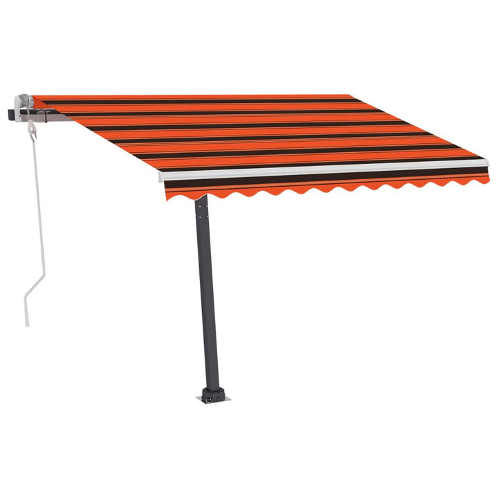 Luifel handmatig uittrekbaar met LED 300x250 cm oranje en bruin - Griffin Retail