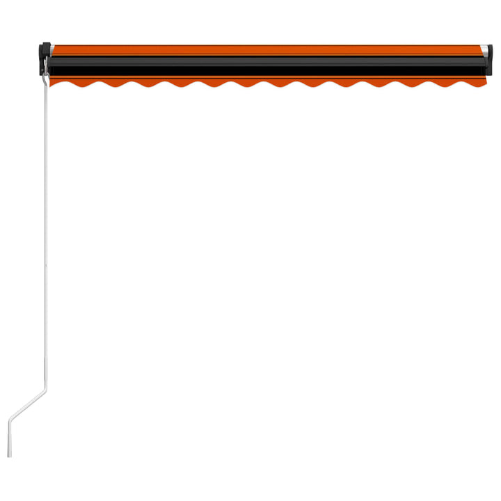 Luifel handmatig uittrekbaar met LED 300x250 cm oranje en bruin - Griffin Retail