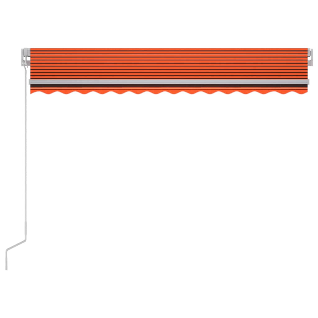 Luifel handmatig uittrekbaar met LED 300x250 cm oranje en bruin - Griffin Retail