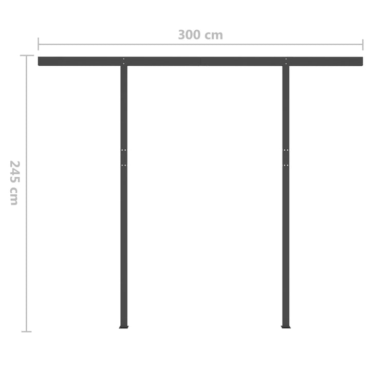 Luifel handmatig uittrekbaar met LED 3x2,5 m antracietkleurig - Griffin Retail