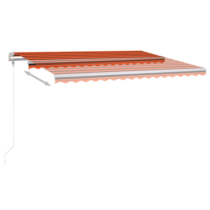 Luifel handmatig uittrekbaar met LED 400x300 cm oranje en bruin - Griffin Retail