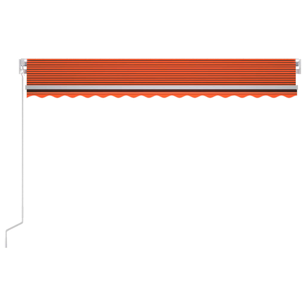 Luifel handmatig uittrekbaar met LED 400x300 cm oranje en bruin - Griffin Retail