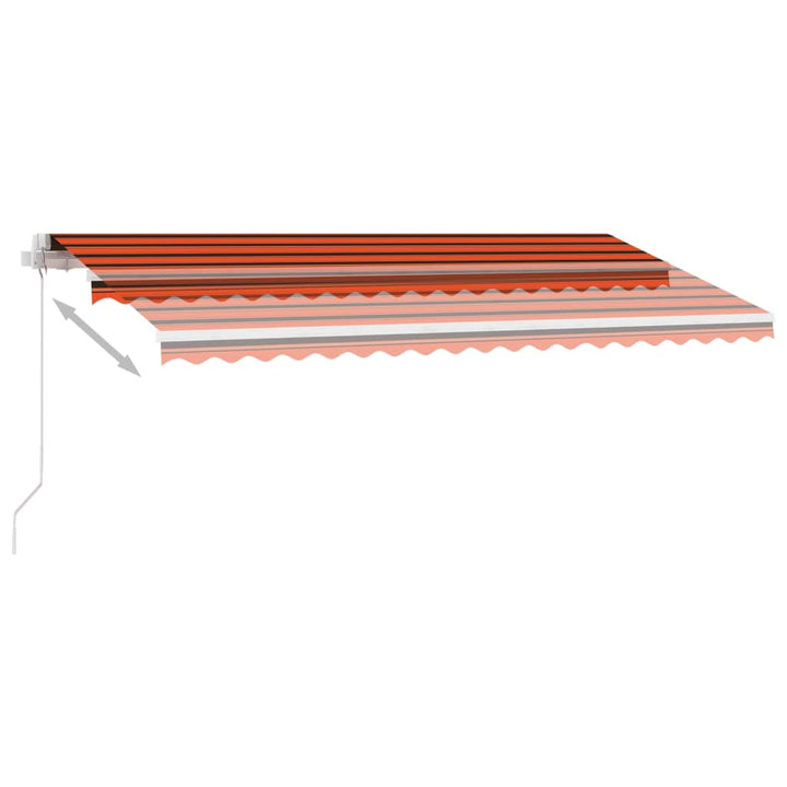 Luifel handmatig uittrekbaar met LED 400x300 cm oranje en bruin - Griffin Retail