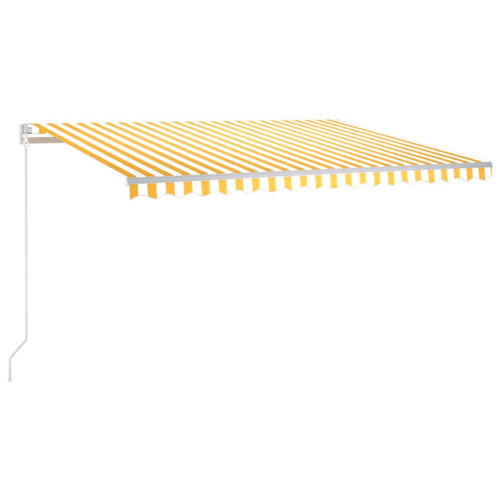 Luifel handmatig uittrekbaar met LED 400x350 cm geel en wit - Griffin Retail