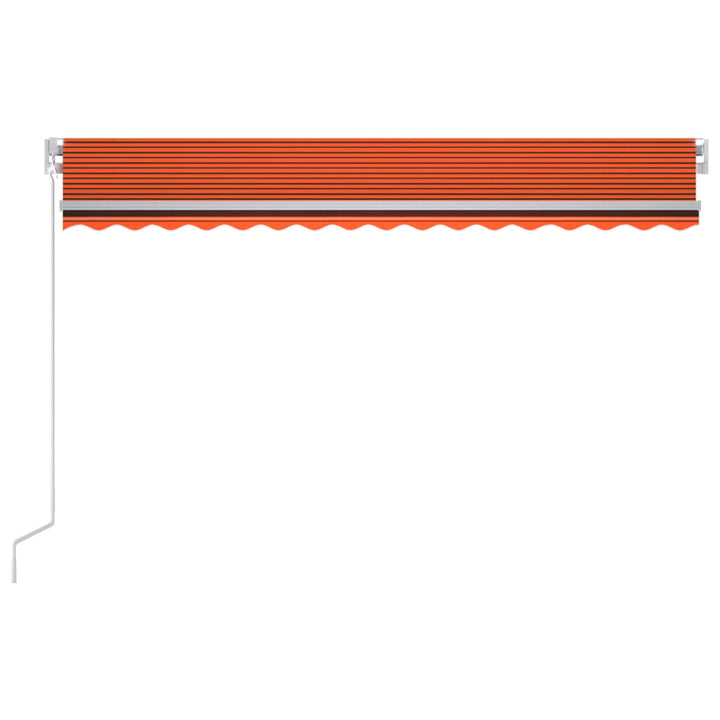 Luifel handmatig uittrekbaar met LED 450x300 cm oranje en bruin - Griffin Retail